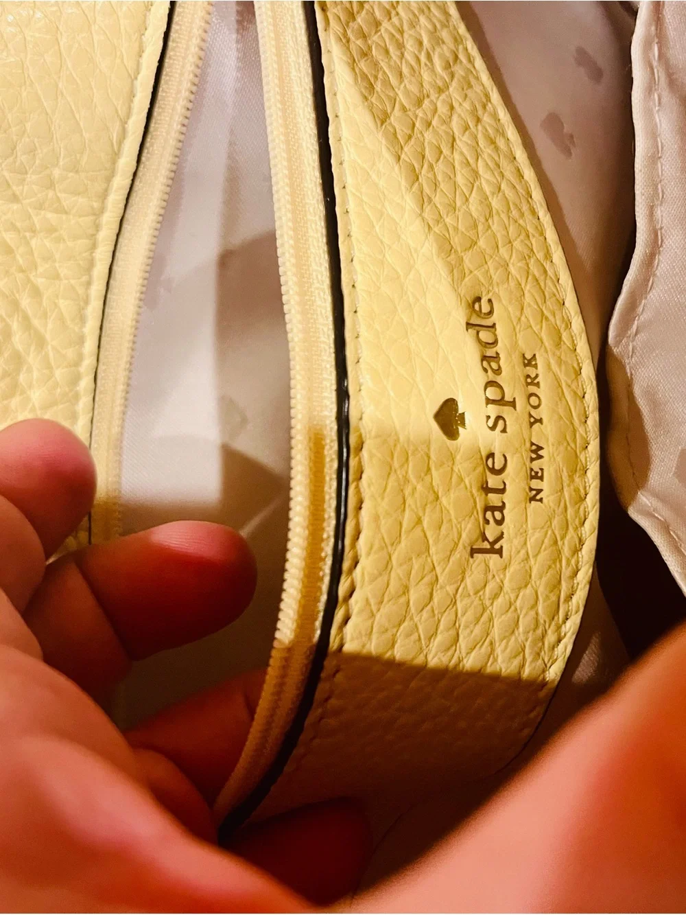 kate spade lemon cream leather saddle shoulder bag